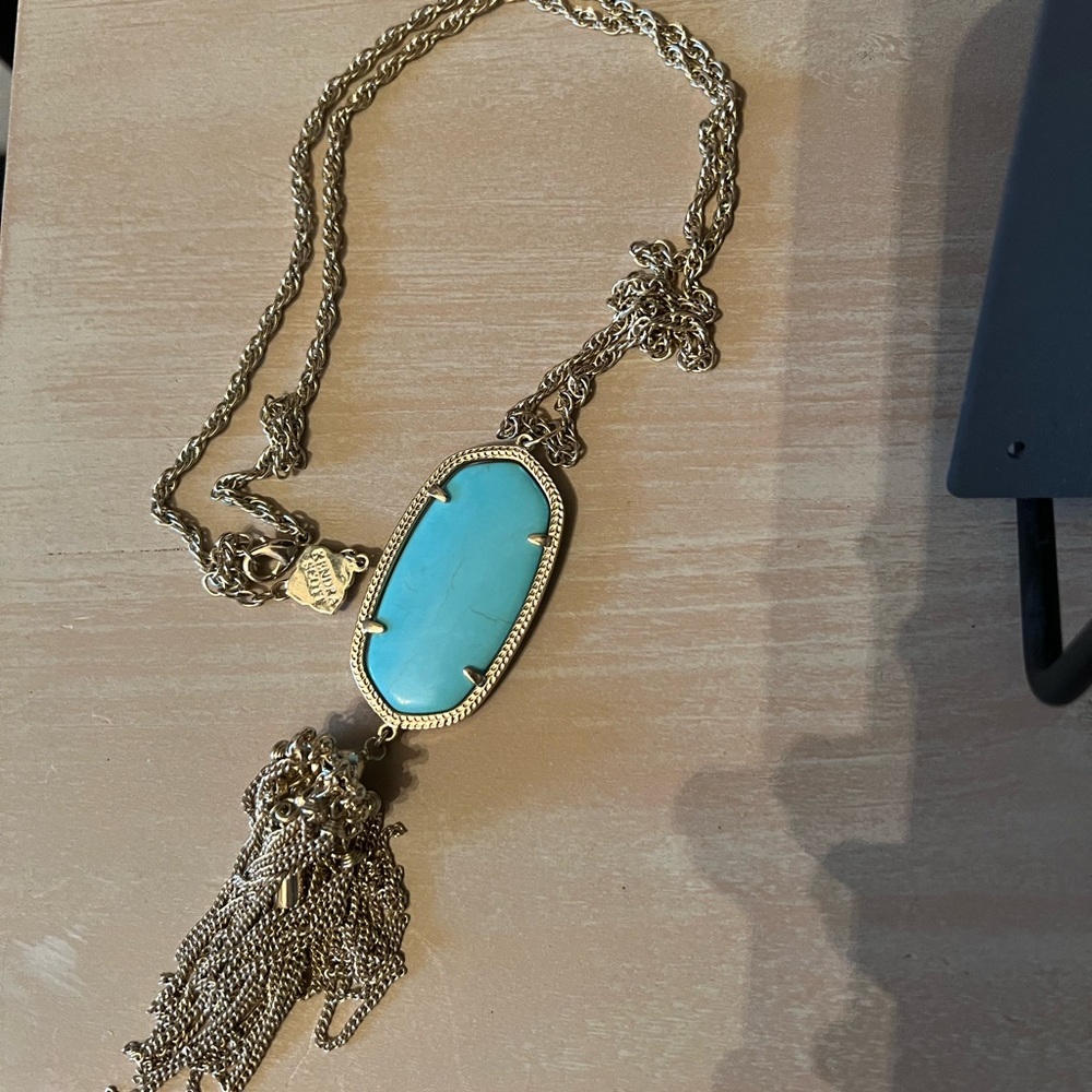 Turquoise and Gold Rayne Necklace